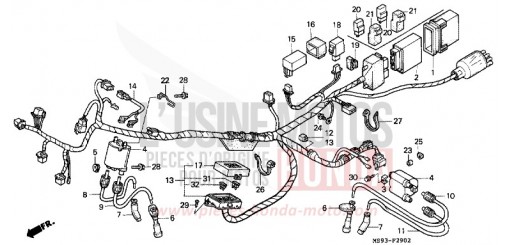 FAISCEAU DES FILS (NTV650P) NTV650P de 1993